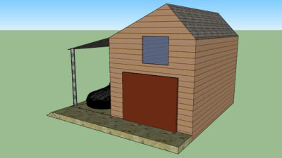 小型房屋和车棚SU模型下载_sketchup草图大师SKP模型