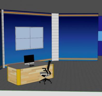 现代办公电视布景SU模型下载_sketchup草图大师SKP模型