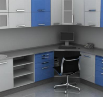 现代L型内阁橱柜SU模型下载_sketchup草图大师SKP模型