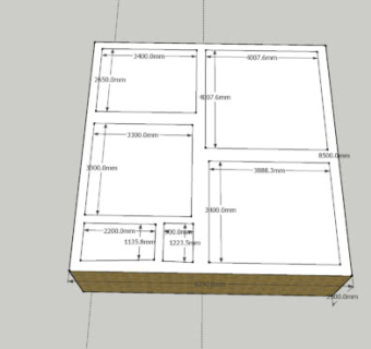 房屋室内房间面积设计SU模型下载_sketchup草图大师SKP模型