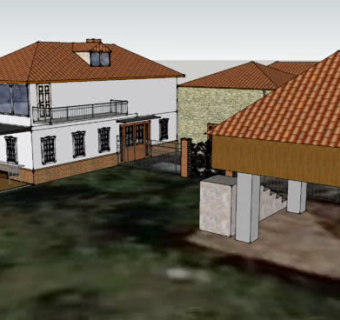 乡村住宅凉亭庭院SU模型下载_sketchup草图大师SKP模型