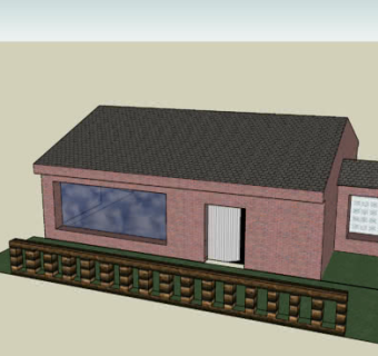乡村单层房屋走廊护栏SU模型下载_sketchup草图大师SKP模型