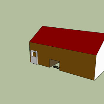 简易乡村平房SU模型下载_sketchup草图大师SKP模型