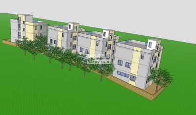 乡镇房屋独栋SU模型下载_sketchup草图大师SKP模型