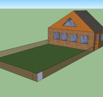 乡村房子围墙庭院SU模型下载_sketchup草图大师SKP模型