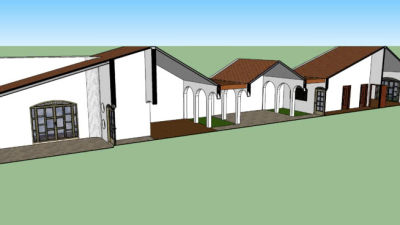 简约乡村房屋SU模型下载_sketchup草图大师SKP模型