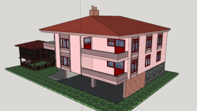 现代房屋和木屋阁楼SU模型下载_sketchup草图大师SKP模型