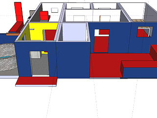 室内房间隔间设计SU模型下载_sketchup草图大师SKP模型