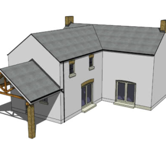 乡村简约凉棚房屋SU模型下载_sketchup草图大师SKP模型