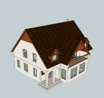 欧式乡村房屋SU模型下载_sketchup草图大师SKP模型