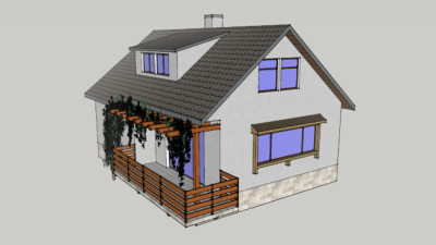 小户型露台住宅凉棚藤蔓SU模型下载_sketchup草图大师SKP模型