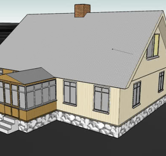 美式小户型住宅SU模型下载_sketchup草图大师SKP模型