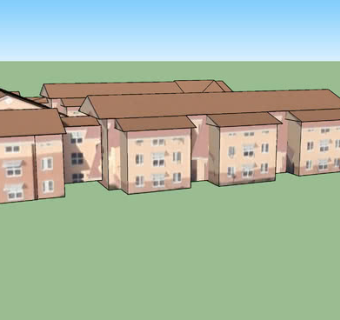 乡镇并联住宅SU模型下载_sketchup草图大师SKP模型