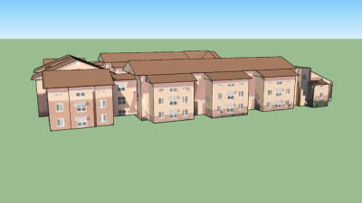 乡镇并联住宅SU模型下载_sketchup草图大师SKP模型