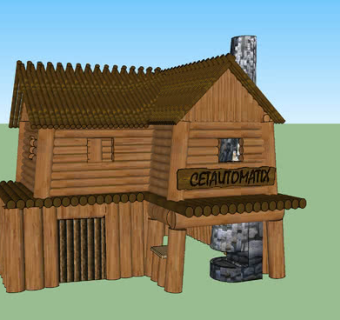 乡村烟囱木屋SU模型下载_sketchup草图大师SKP模型