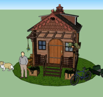 欧式田园小木屋SU模型下载_sketchup草图大师SKP模型