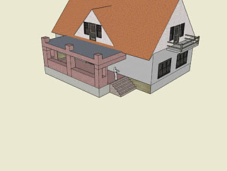 三角<em>屋顶</em>阁楼住宅SU模型下载_sketchup草图大师SKP模型