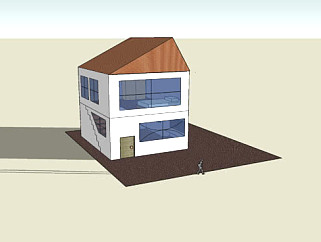 小型双层房屋SU模型下载_sketchup草图大师SKP模型