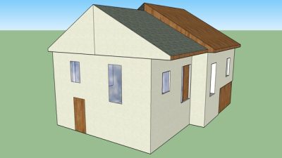 典型的法国乡村房屋SU模型下载_sketchup草图大师SKP模型