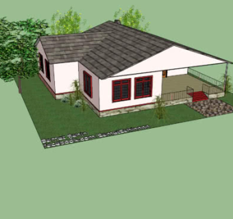 现代田园风民居SU模型下载_sketchup草图大师SKP模型