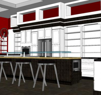 老式家居厨房SU模型下载_sketchup草图大师SKP模型