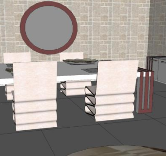 现代乡村风格厨房SU模型下载_sketchup草图大师SKP模型