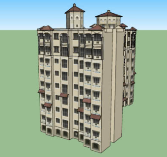 乡镇商品住宅SU模型下载_sketchup草图大师SKP模型