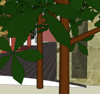 乡镇街巷边的住宅SU模型下载_sketchup草图大师SKP模型