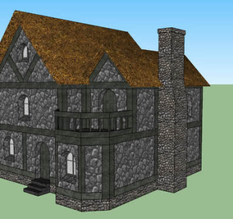 中世纪烟囱住宅SU模型下载_sketchup草图大师SKP模型