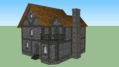 中世纪烟囱住宅SU模型下载_sketchup草图大师SKP模型