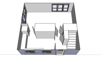 住宅一楼房间设计SU模型下载_sketchup草图大师SKP模型