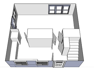 住宅<em>一</em>楼房间设计SU模型下载_sketchup草图大师SKP模型