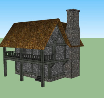 老式烟囱房屋住宅SU模型下载_sketchup草图大师SKP模型
