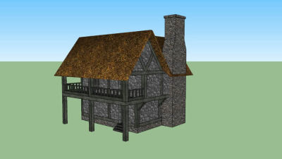 老式烟囱房屋住宅SU模型下载_sketchup草图大师SKP模型