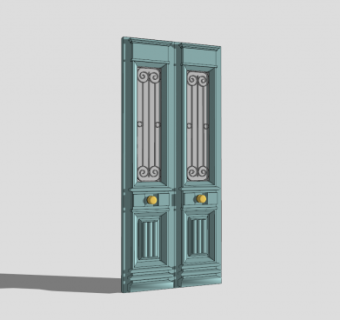 希腊传统双开门SU模型下载_sketchup草图大师SKP模型