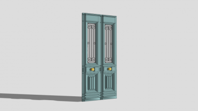 希腊传统双开门SU模型下载_sketchup草图大师SKP模型