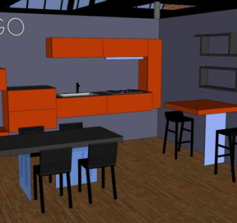 拉戈商店展厅餐厅SU模型下载_sketchup草图大师SKP模型