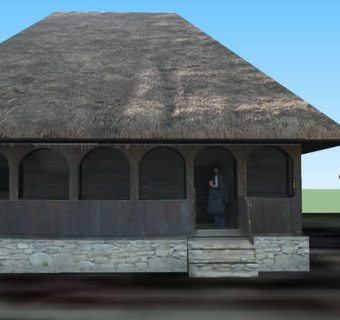 老式村庄茅草石屋SU模型下载_sketchup草图大师SKP模型