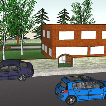 现代庭院泳池住宅SU模型下载_sketchup草图大师SKP模型