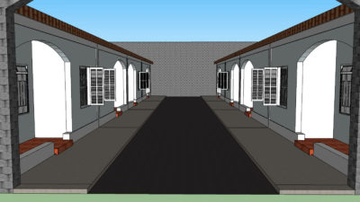 并联小户型民宅SU模型下载_sketchup草图大师SKP模型