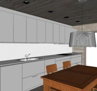 现代烹饪家中餐厅SU模型下载_sketchup草图大师SKP模型