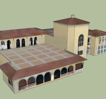 花卉俱乐部会所SU模型下载_sketchup草图大师SKP模型