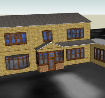 老式砌砖平房SU模型下载_sketchup草图大师SKP模型