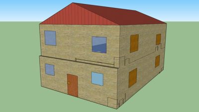 双层平房住宅SU模型下载_sketchup草图大师SKP模型