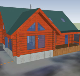 城堡山木屋SU模型下载_sketchup草图大师SKP模型