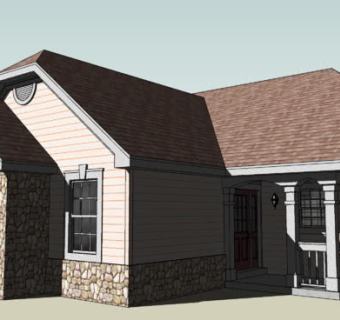 英式乡村烟囱住宅SU模型下载_sketchup草图大师SKP模型