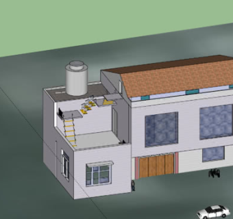 现代双层平房SU模型下载_sketchup草图大师SKP模型