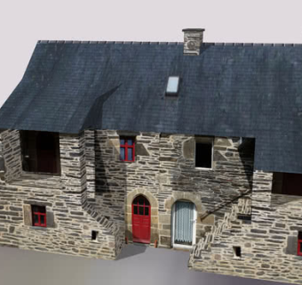 古老砖石烟囱住宅SU模型下载_sketchup草图大师SKP模型