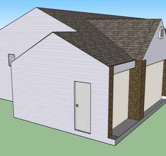 牧场风格住宅房屋SU模型下载_sketchup草图大师SKP模型