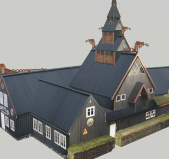 维京村老式房屋SU模型下载_sketchup草图大师SKP模型